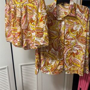 Colorful Paisley Shirt and Shorts Set